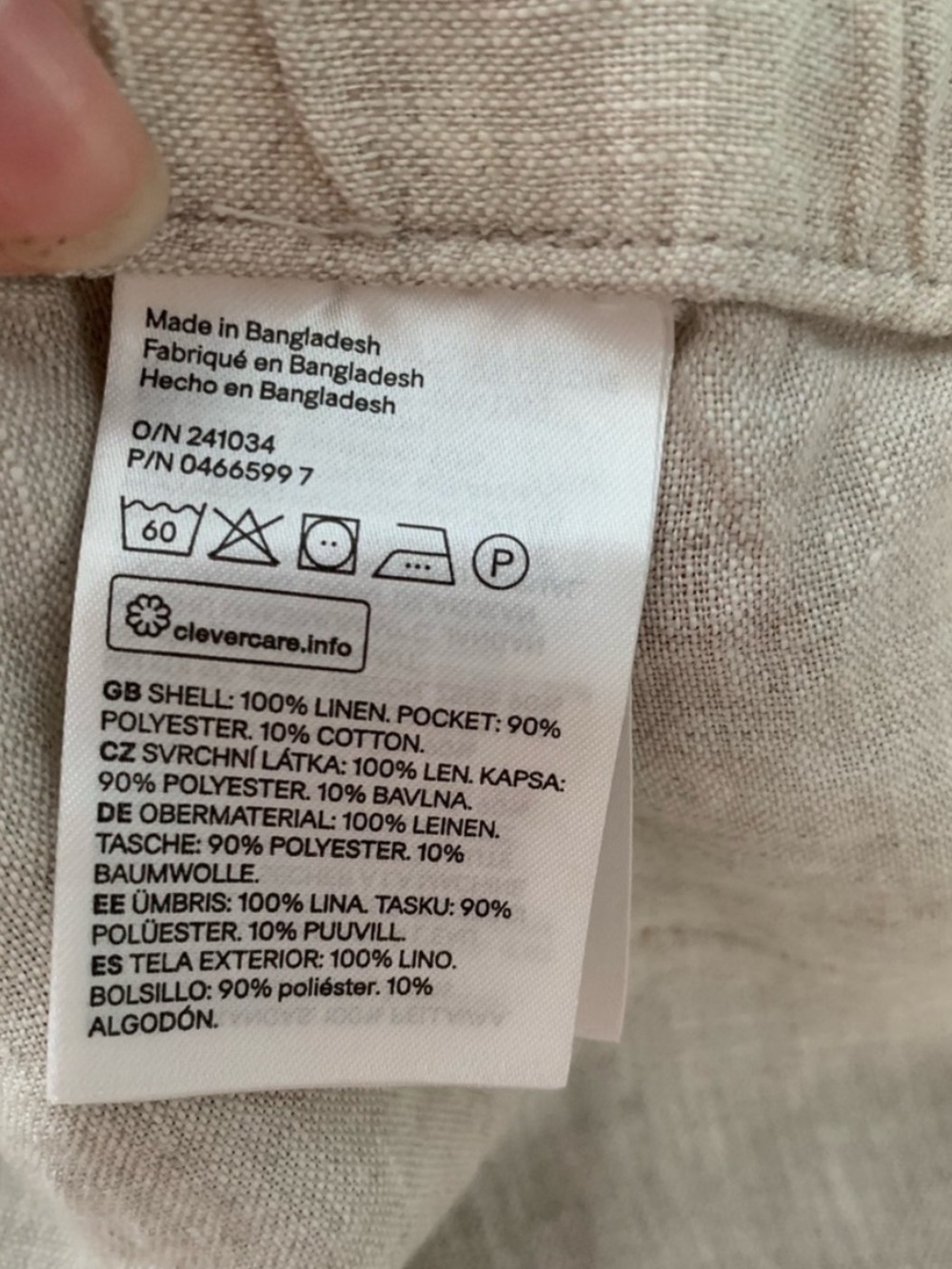 H&M 100% Linen Drawstring Relaxed Pants - Neutral Beige small/ medium - Picture 8 of 8